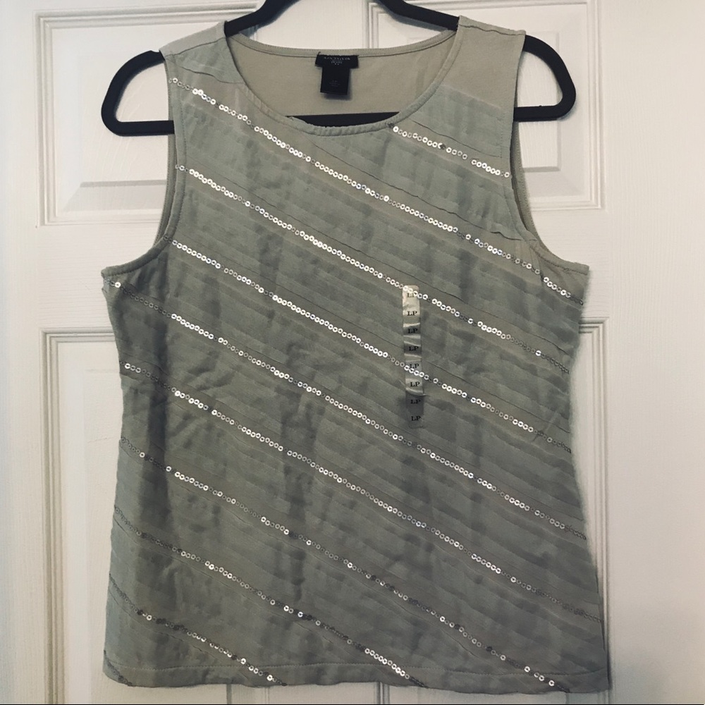 NWOT Ann Taylor Loft Sleeveless Blouse w/ Sequins